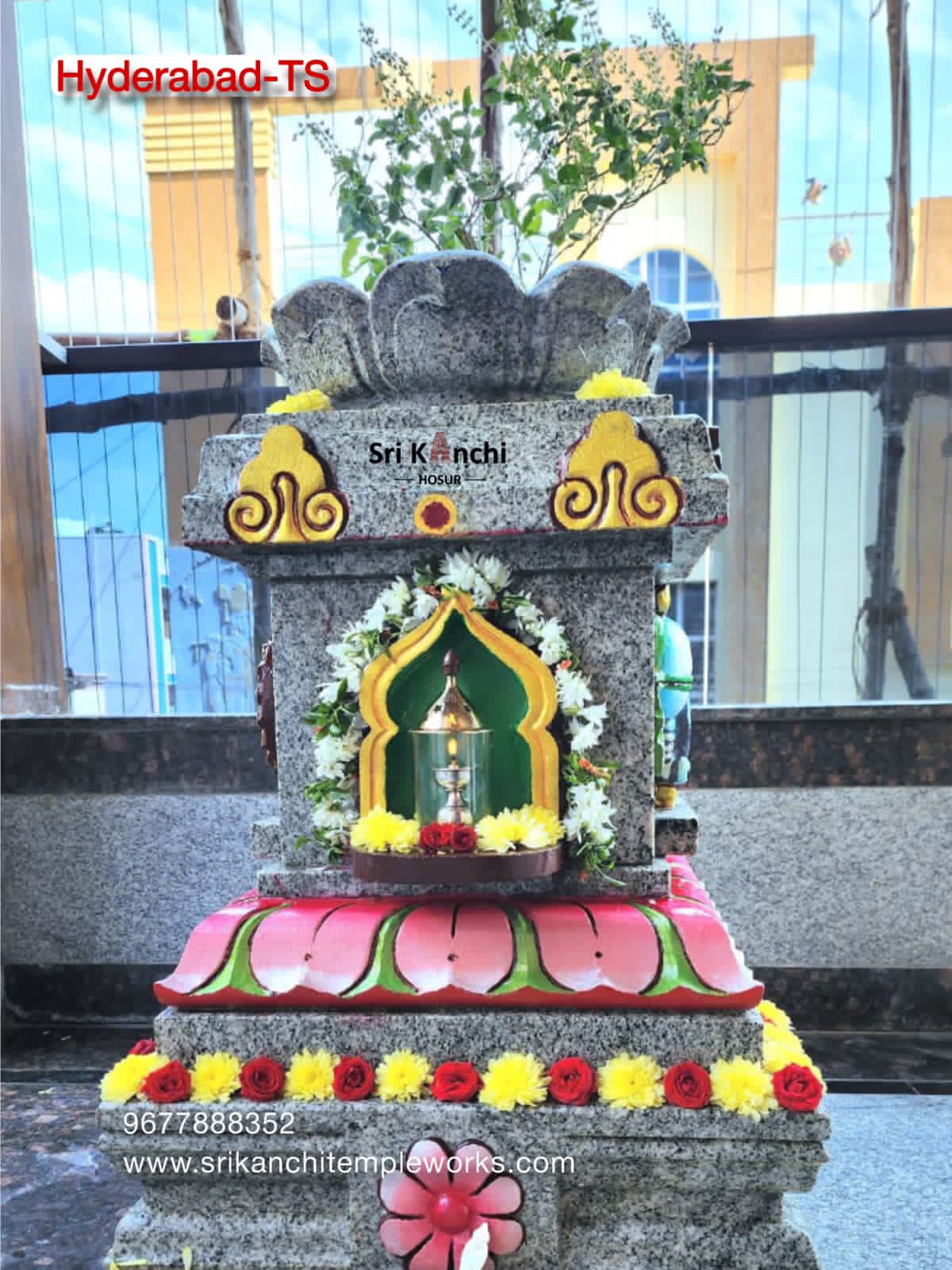 LOTUS top Tulasi maadam with Srinivasa Perumal Symbols