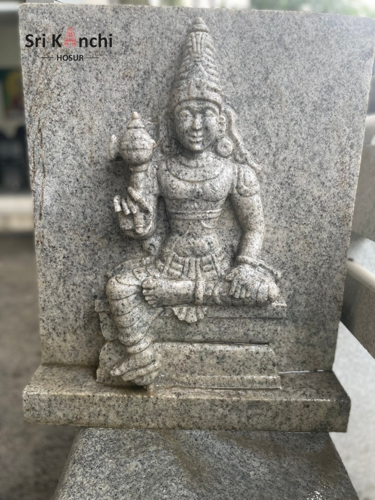 Sri Chandikeshwarar (Stone Panel) 18*6-*22(H) / White Grainte Stone Panel