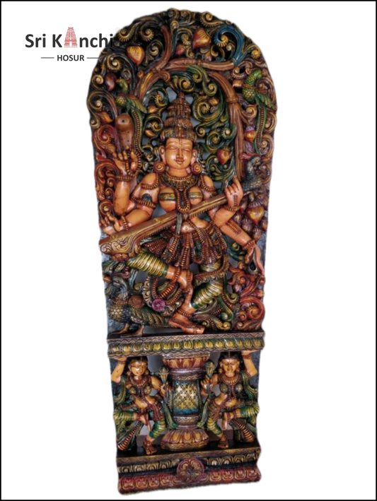 Sri Lakshmi Wood / Dancing Vintage Painting Craft Wood & Shapes