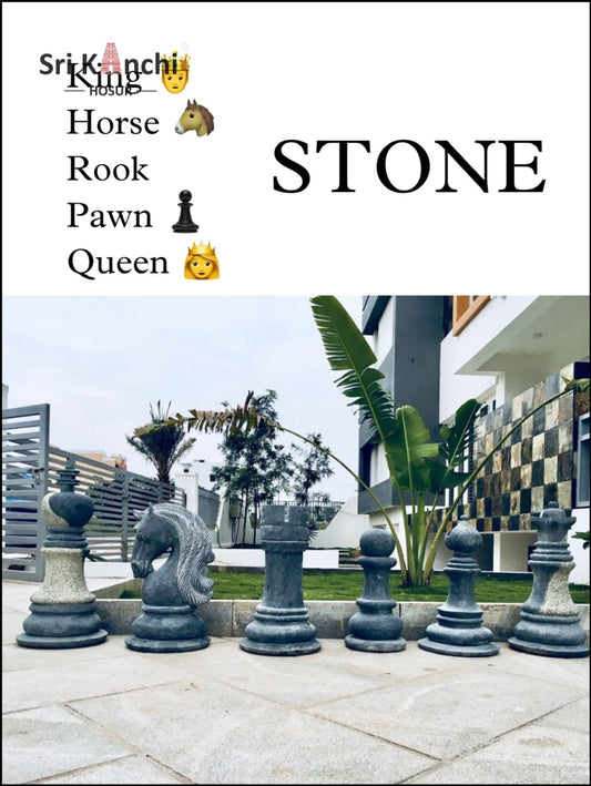 Stone Chess Pieces Sculptures & Statues