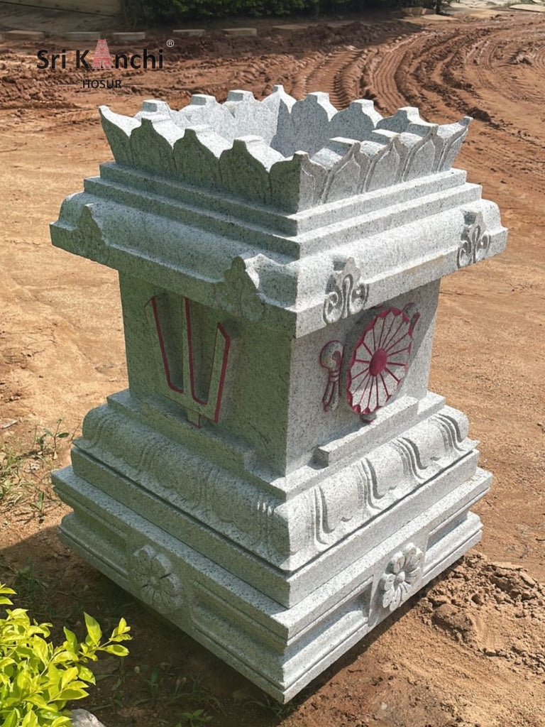 Tulasi Maadam 18*18-24With Perumal Symbols+Peedam Sculptures & Statues